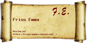 Friss Emma névjegykártya