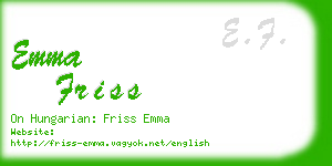 emma friss business card